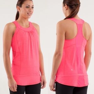 Lululemon wet dry warm racer back red/pink tank